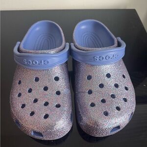 Crocs Kids Glitter Clogs - Blue and Pink